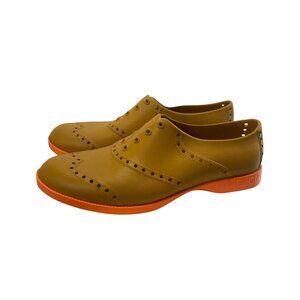 Biion EVA Construction Brights Oxford Spikeless Golf Shoes Womens 8 Brown Orange